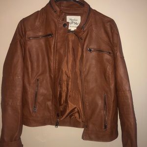 Brown leather jacket